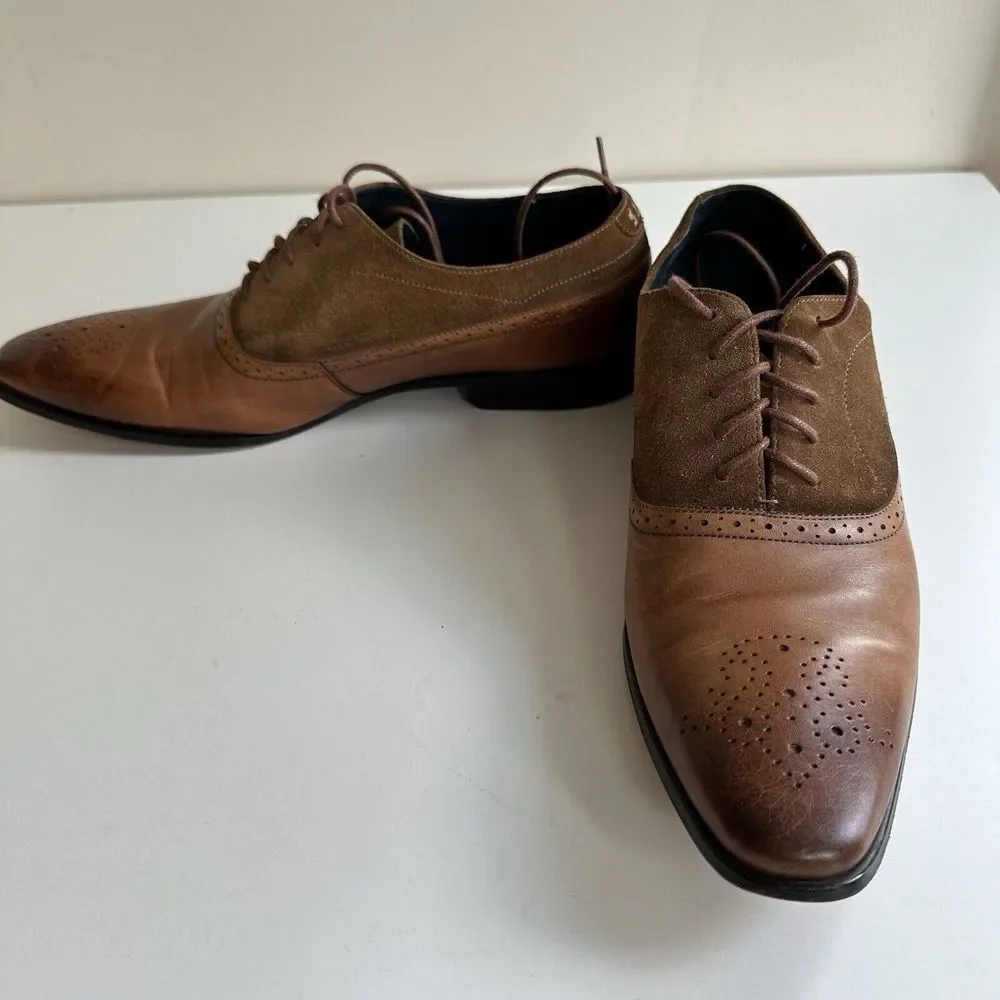Oliver Sweeney Two‎ Tone Tan Brown Suede Leather Shoes Sanago UK 10 US 12 EU 44